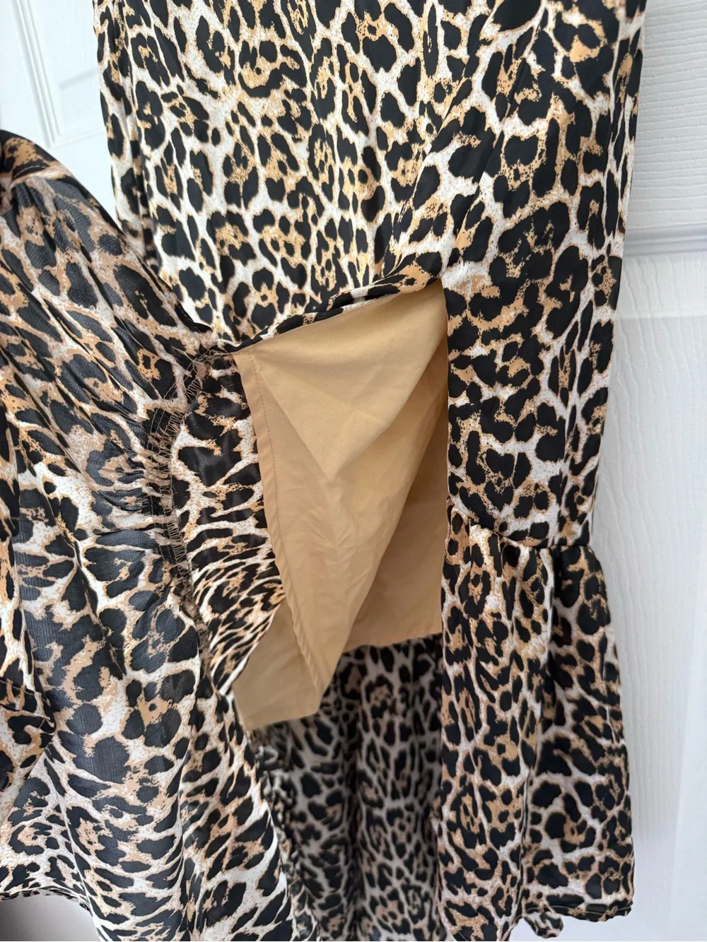 superdown Leopard Print Asymmetrical Ruffle Midi Skirt - Brown/Black